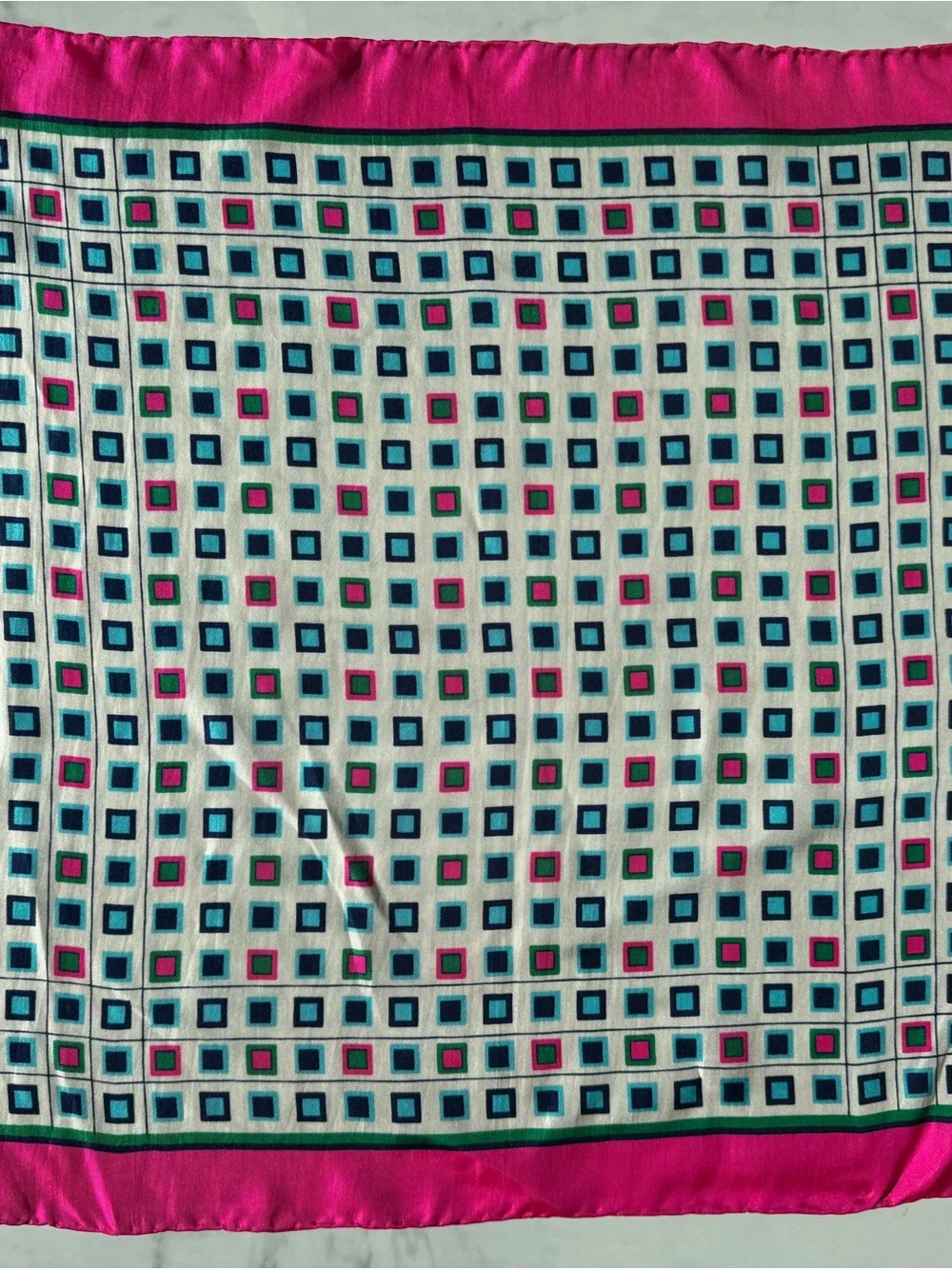 Vintage Mademoiselle 100% Silk Squaee Scarf